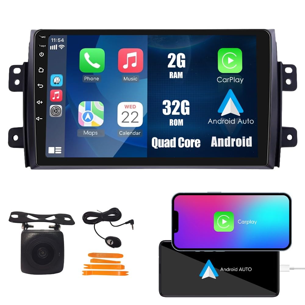 Wostoke Car CarPlay Android Auto Navigation Stereo GPS Radio Reverse Camera Display 9