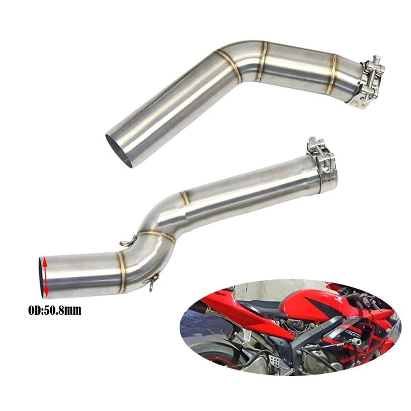 Silenziatore Scarico Moto Per CBR600RR CBR 600RR CBR 600 RR 2005-2020 Slip-on Moto Scarico Centrale Collegamento Accessori Per Tubi Sistema