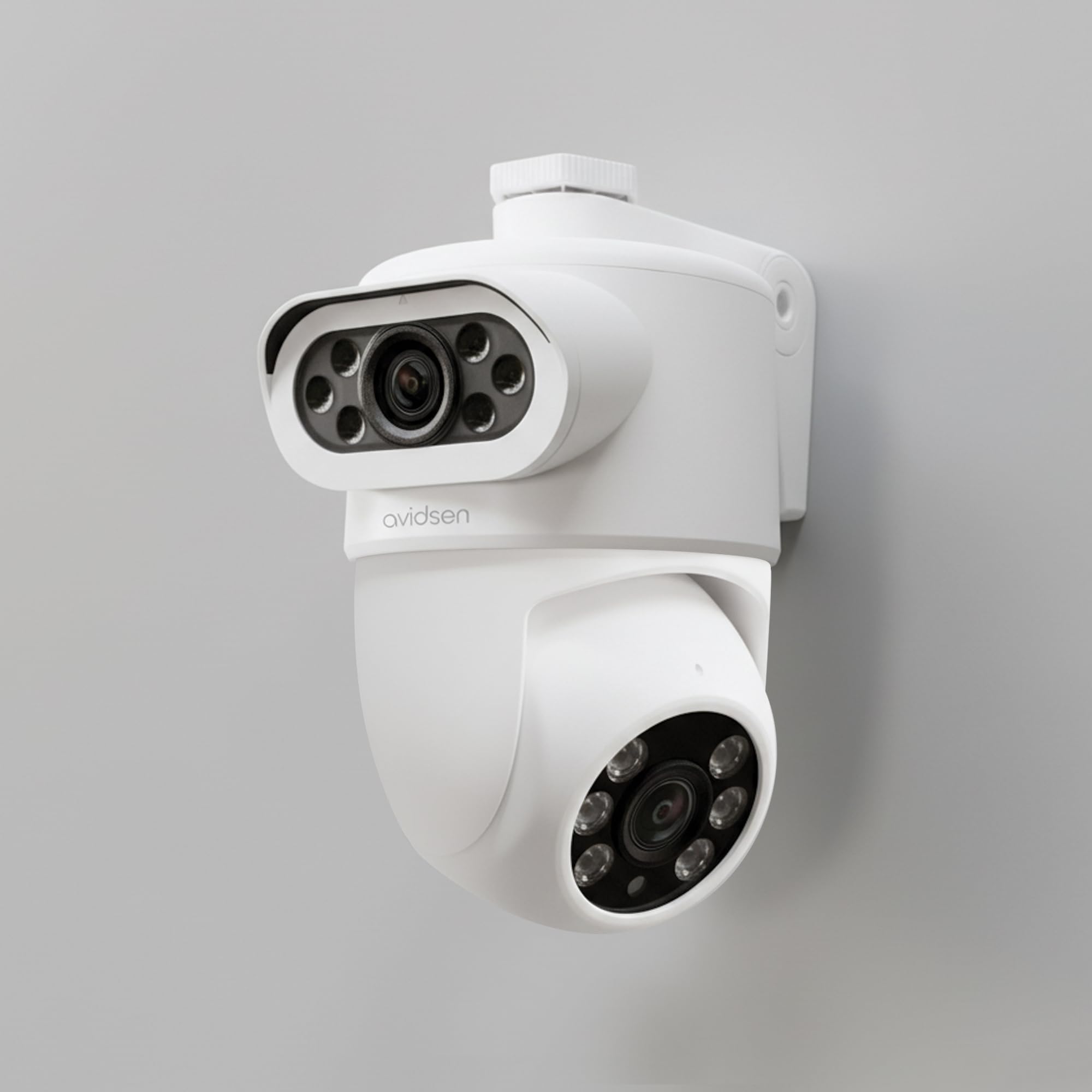 Avidsen HomeCam Dual 2K 3MP — Caméra de Surveillance Extérieure Filaire WiFi Double Objectif, PTZ 355°/90°, Suivi Automatique, Sirène 80dB, LED 150 Lumens, Vision Nocturne Couleur