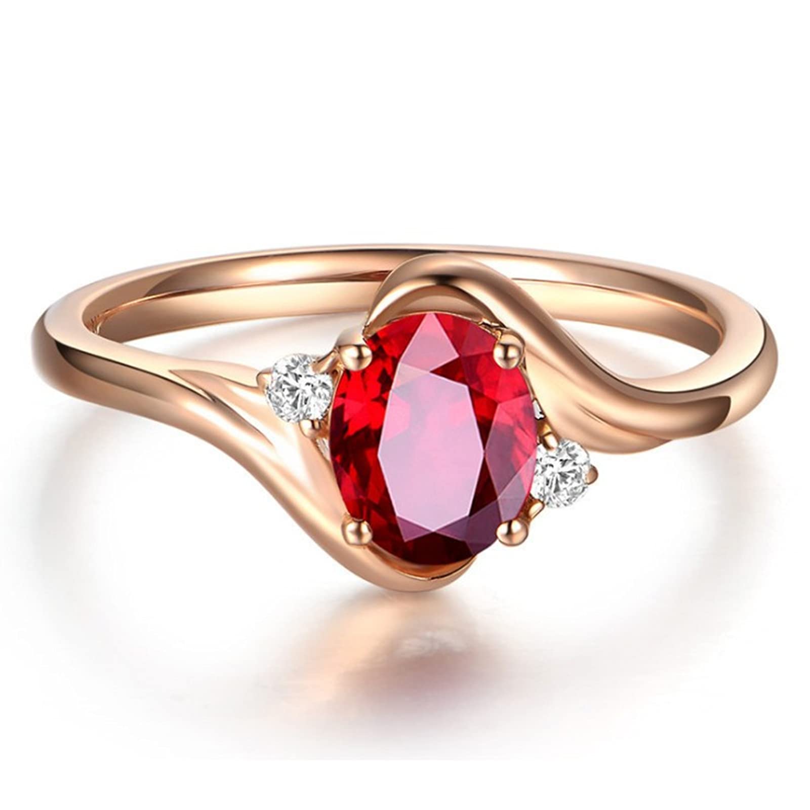 Anello Donna Acciaio Inox Placcato Oro Rosa – Con Zirconi, Idea Regalo Fidanzamento