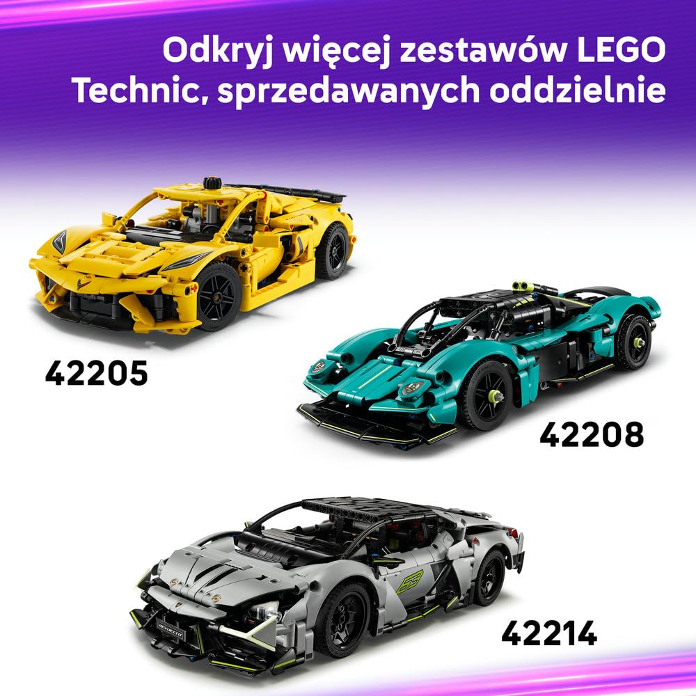 LEGO Technic Ferrari FXX K, model samochodu do składania dla dzieci i fanów motoryzacji, zabawka konstrukcyjna, pomysł na prezent dla 10-latka i dekoracje do pokoju chłopca i dziewczynki 42212