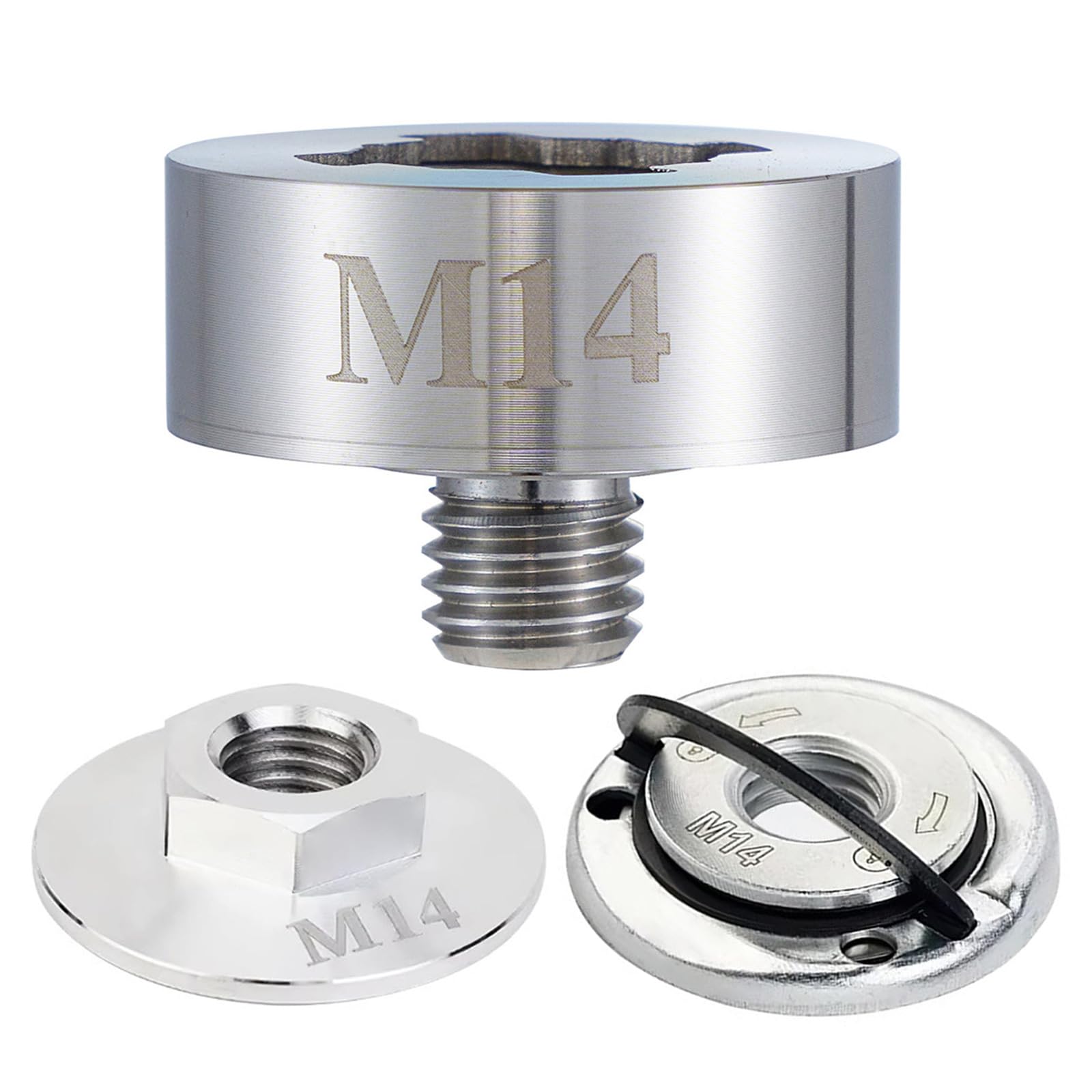 Universally Angles Grinder Arbors Conversion Set Steel M14 Shafts with Flange Nut for X Angles Grinder Flange Nut Set