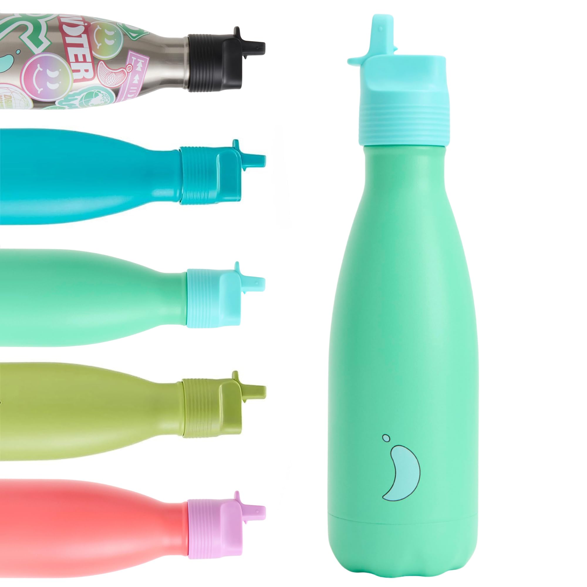 Chilly's Kids Original Water Bottle - Vacuum Insulated Stainless Steel Water Bottle, Reusable Thermal Flask For Hot & Cold Drinks - Leak Proof, No Sweat - 350ml - Apple — image 1