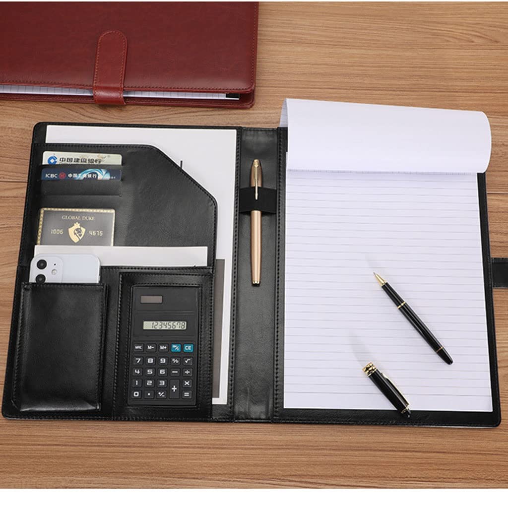 Porte Documents A4 Conférencier, Classeur à Anneaux, classeur d'affaires, Portefeuille d'entretien, étui de Couverture pour CV, Bloc-Notes pour Hommes et Femmes, Compatible avec Bloc-Notes