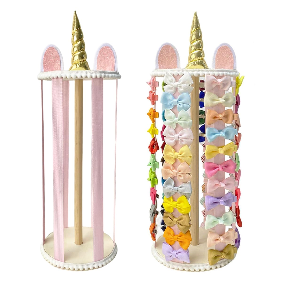 HASTHIP® Hair Clip Organizer for Girls Unicorn Bow Holder for Girls Cute Baby Hair Bows Clips Organizer Stand Accessories Organizer Display Rack for Baby Nursery Toddler Kids Room Decor-image-23