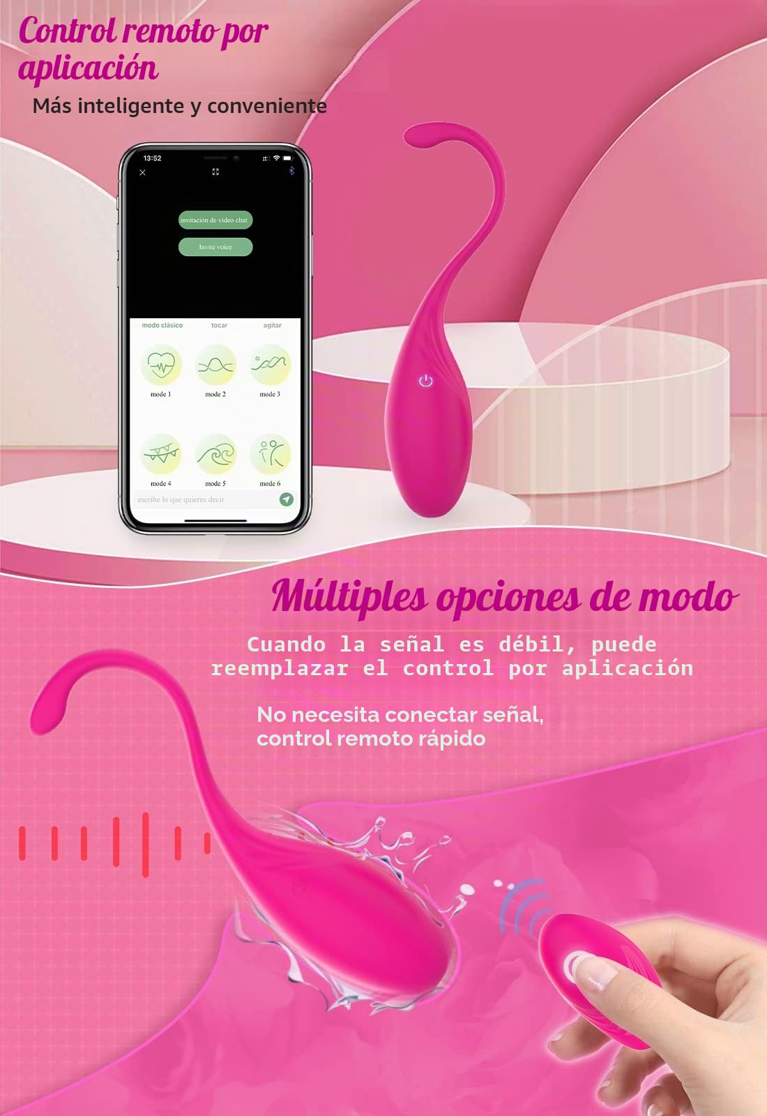 Smart Bolas con APP y Control Remoto, Ejercitador Suelo Pelvico para Mujer, Bolas de Silicona Bluetooth con Mando a Distancia para Fortalecer el Control de la Vejiga: Principiantes a Avanzados