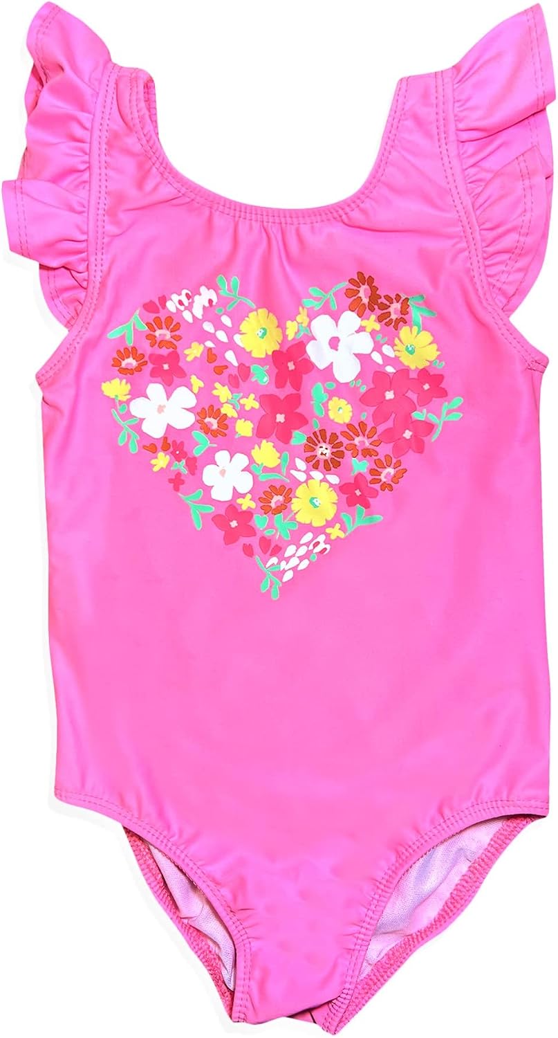 Bathing Suits for Girls - Beach Swimsuits - Tankini Top & Bikini Bottom Kids Bathing Suits for Swimming & Bathing (2-Piece) (US, Age, 2 Years, Pink Floral)