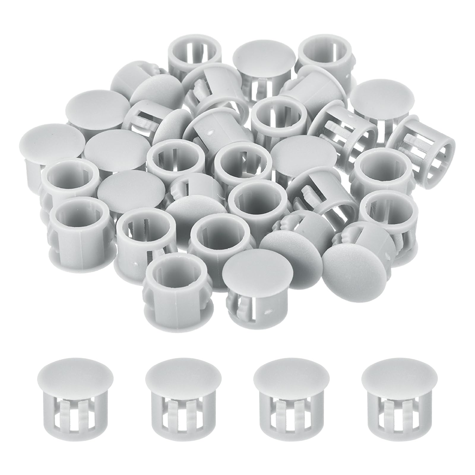 Sourcing Map 32PCS 11mm(3/8") Light Gray Plastic Flush Type Panel Hole Plugs Insert End Caps for Locking Tubes Furniture Cabinet โ image 1