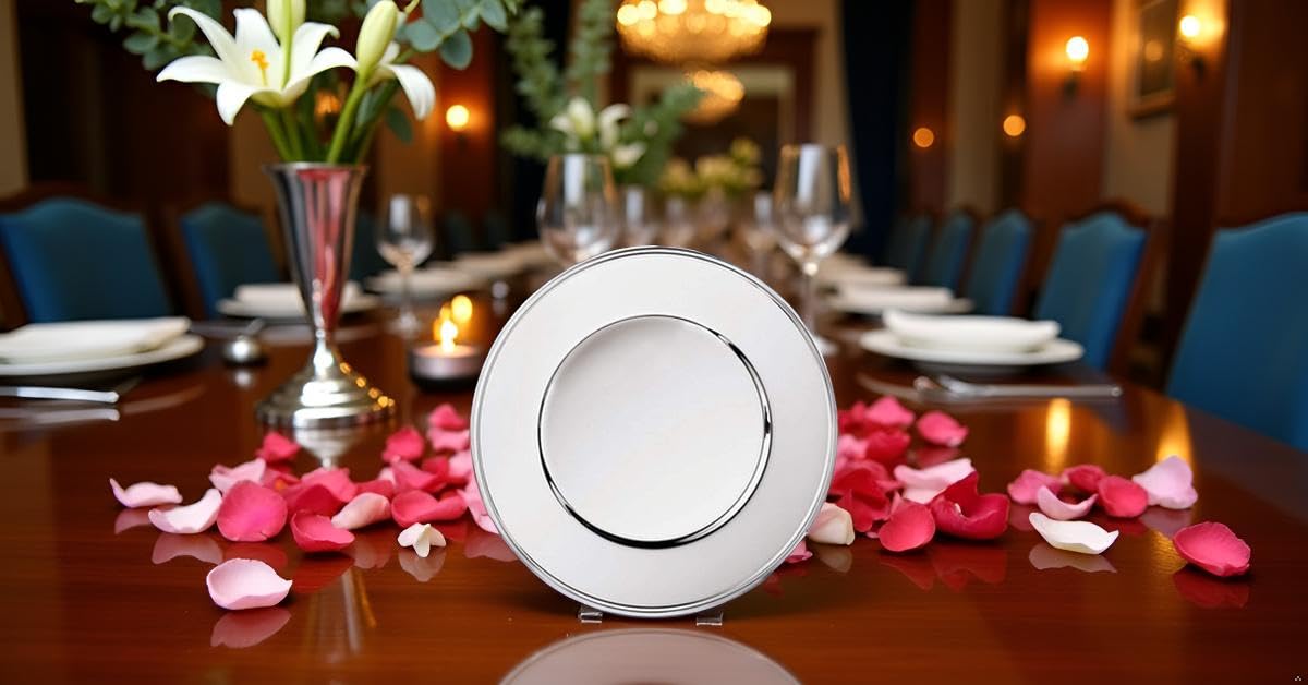 Platzteller Fadenmuster (D 33 cm) | Premium Silber Plated versilbert | Edles Tafelsilber | Top Verarbeitung