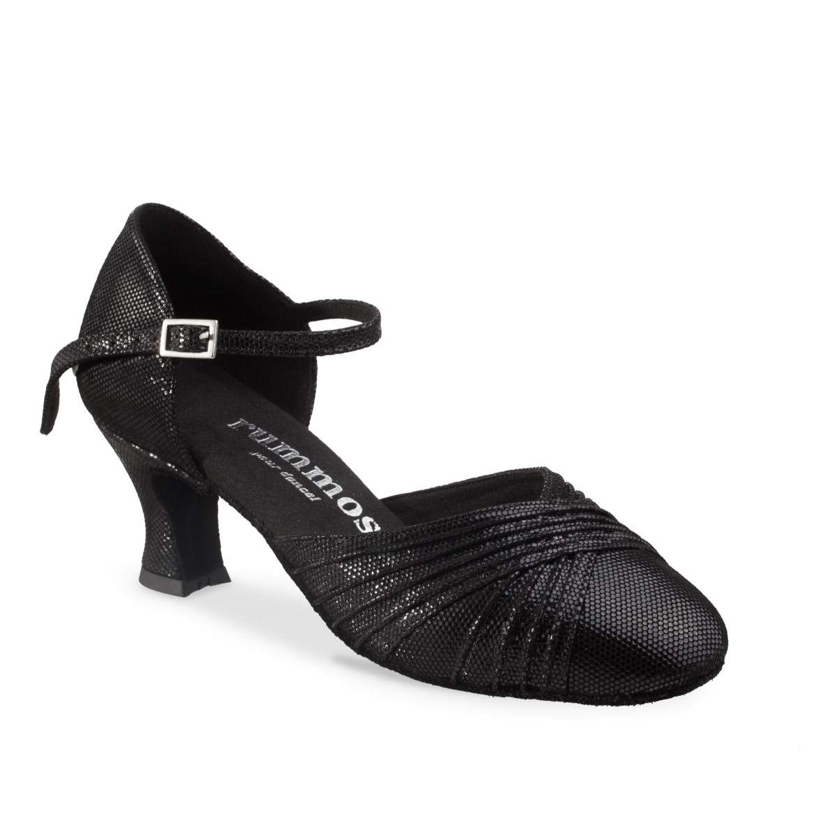 Rummos Damskie buty do tańca R346 061 - skóra czarna - regularna szerokość - 4 cm 40 Kubański obcas - Wyprodukowano w Portugalii