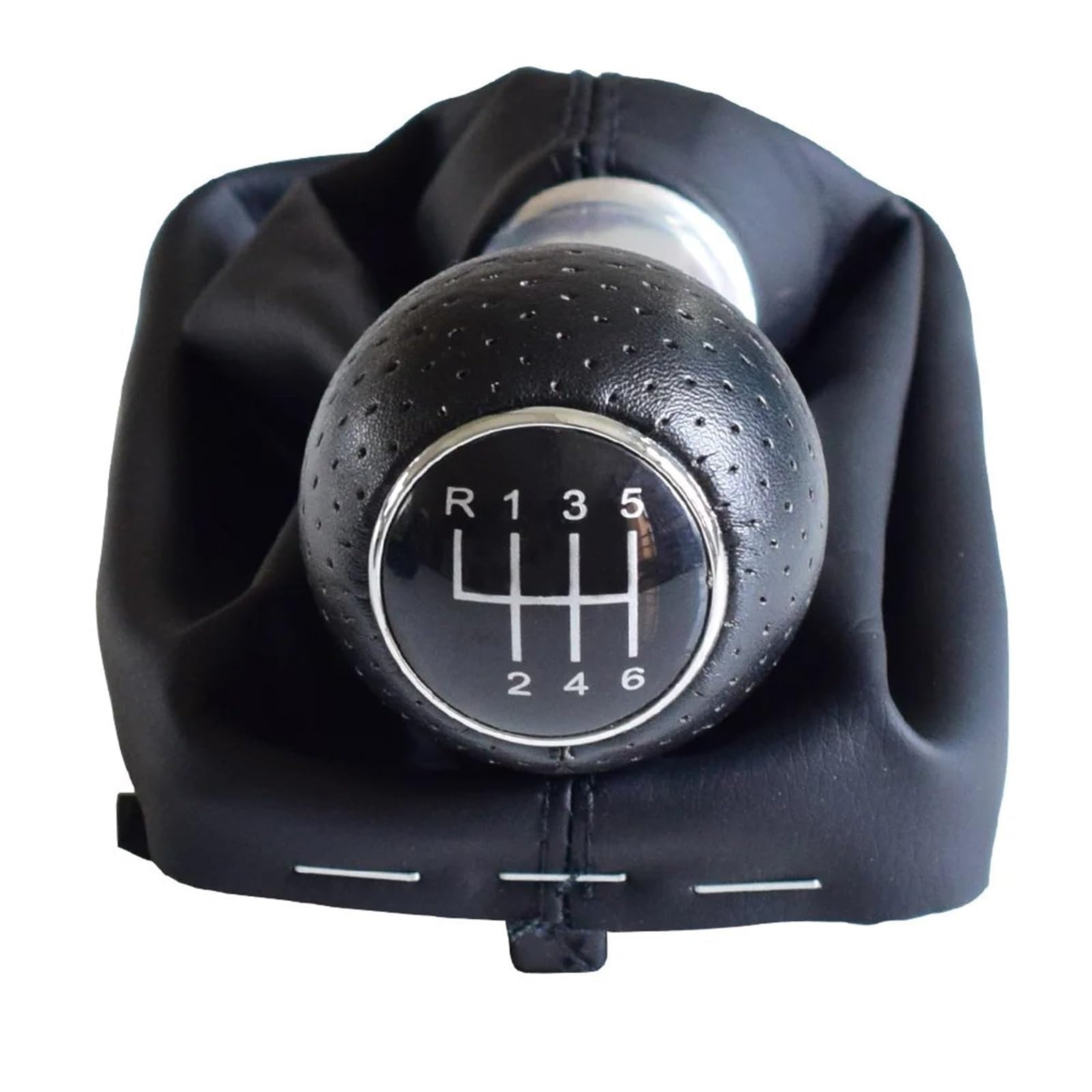 HSUKIHO Car Shift Knob Cover for for A3 S3 2001 2002 2003 Car Gear Shift Knob 5 Speed 6 Gear 12mm with Gaitor(5 Speed-Silver)