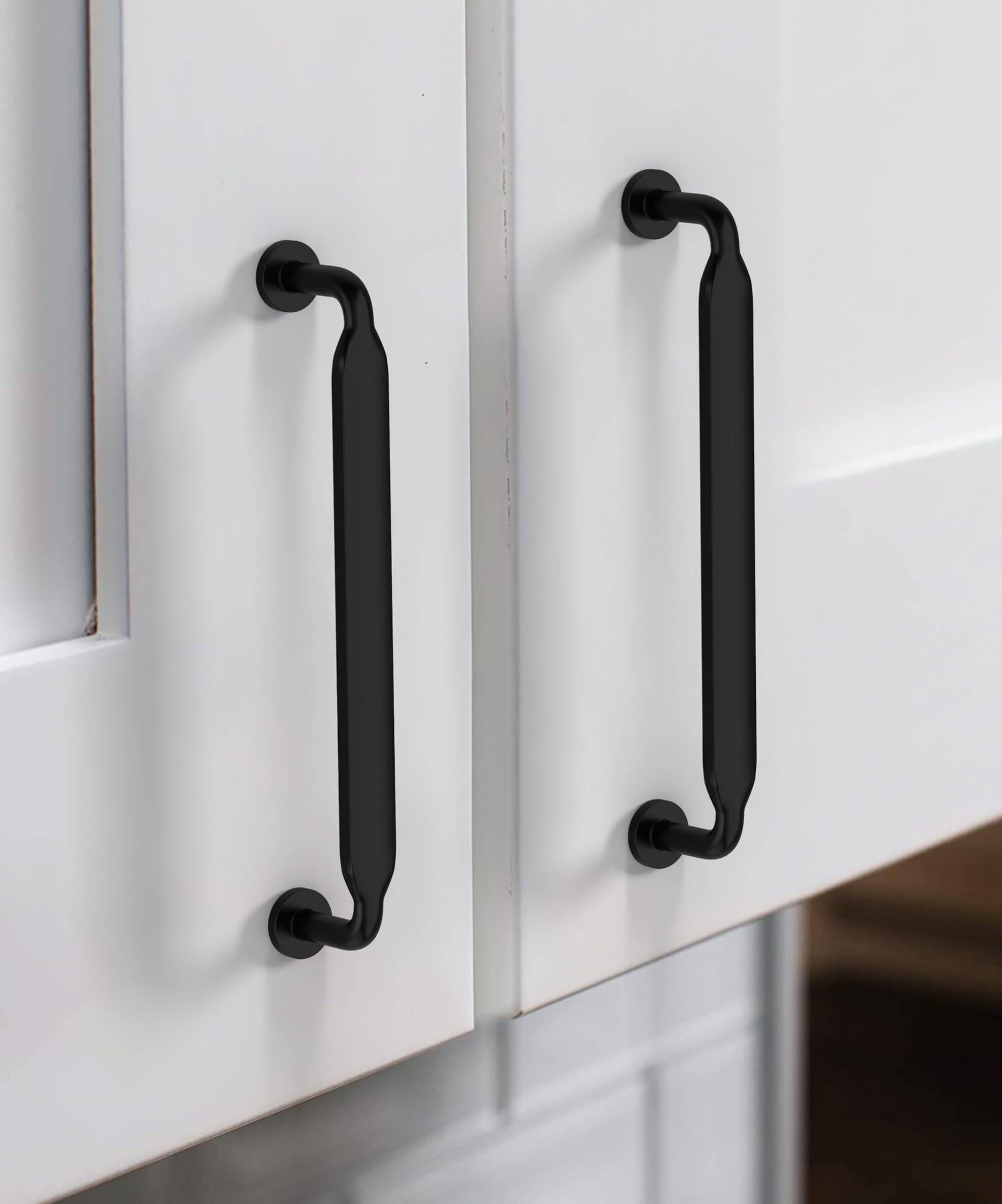 Kitchen Cabinet Handles ROMATEE 10 Pack 6.3 Inch(160mm) Matte Black Cabinet  Pulls Knurled Black Drawer Pulls Cupboard Hardware For Cabinets, Pulls  Cupboard Handles, image size:2133x2560
