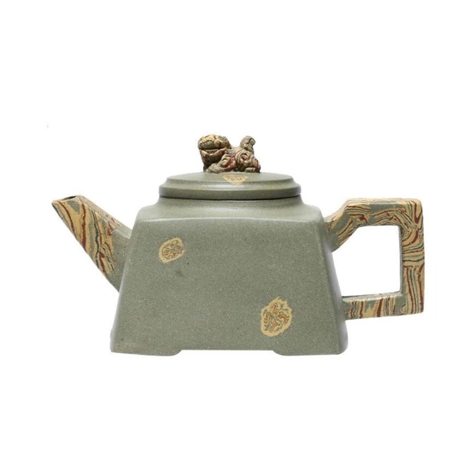 TYUHDUYUR 230ml Chinese Clay Teapot Artists Handmade Square Shape Tea Pot Beauty Kettle Zisha Tea Set Teaware (D As Shown)
