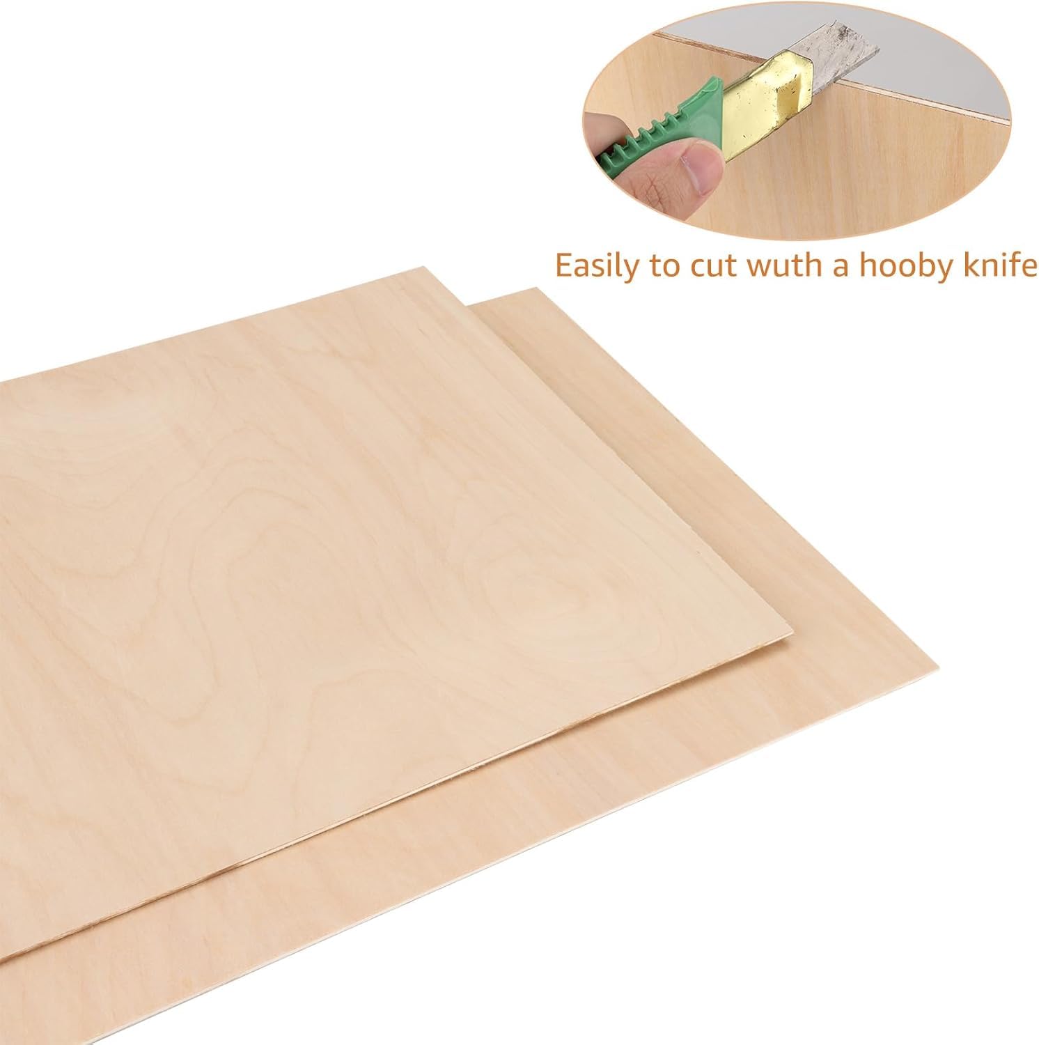 Wenrescry Lindenholz-Platten 3mm - A4 Zuschnitte Für DIY, Lasergravur & Modellbau