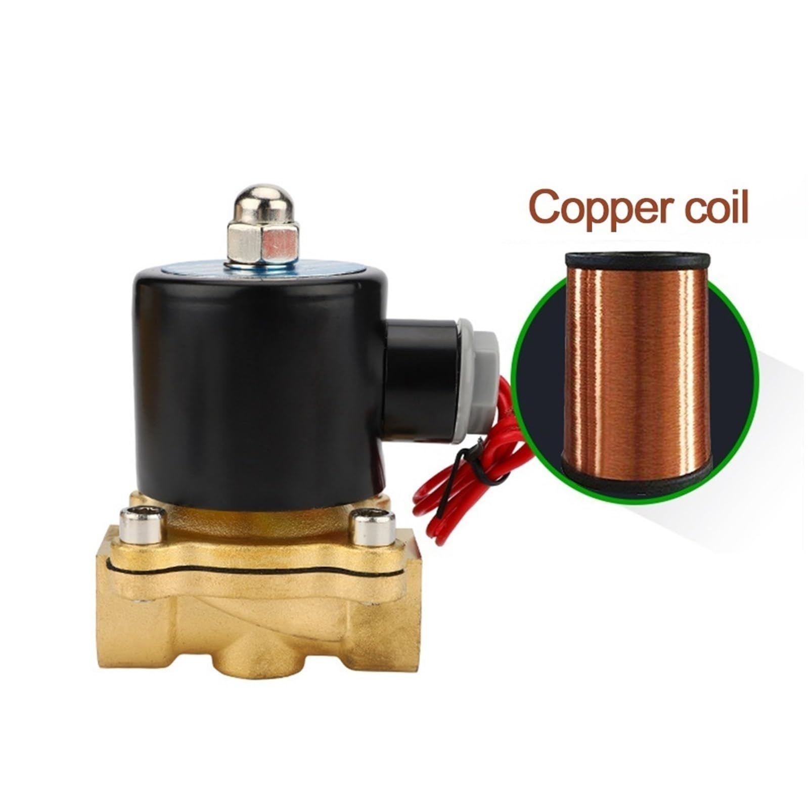 Válvula de control motorizada Válvula solenoide neumática de latón, normalmente cerrada, DN15, DN20 y DN25, CA 220 V, CC 24 12, 1 unidad