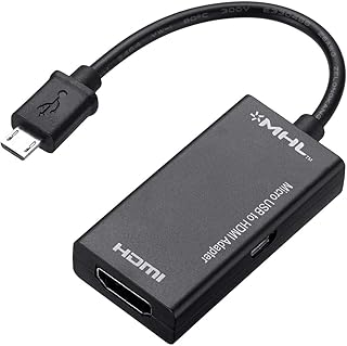 MHL Micro USB to HDMI Cable Adapter, MHL to HDMI Adapter, MHL to HDMI 1080P Video Graphic Converter, Cable Adapter with Video Audio Output 1080P