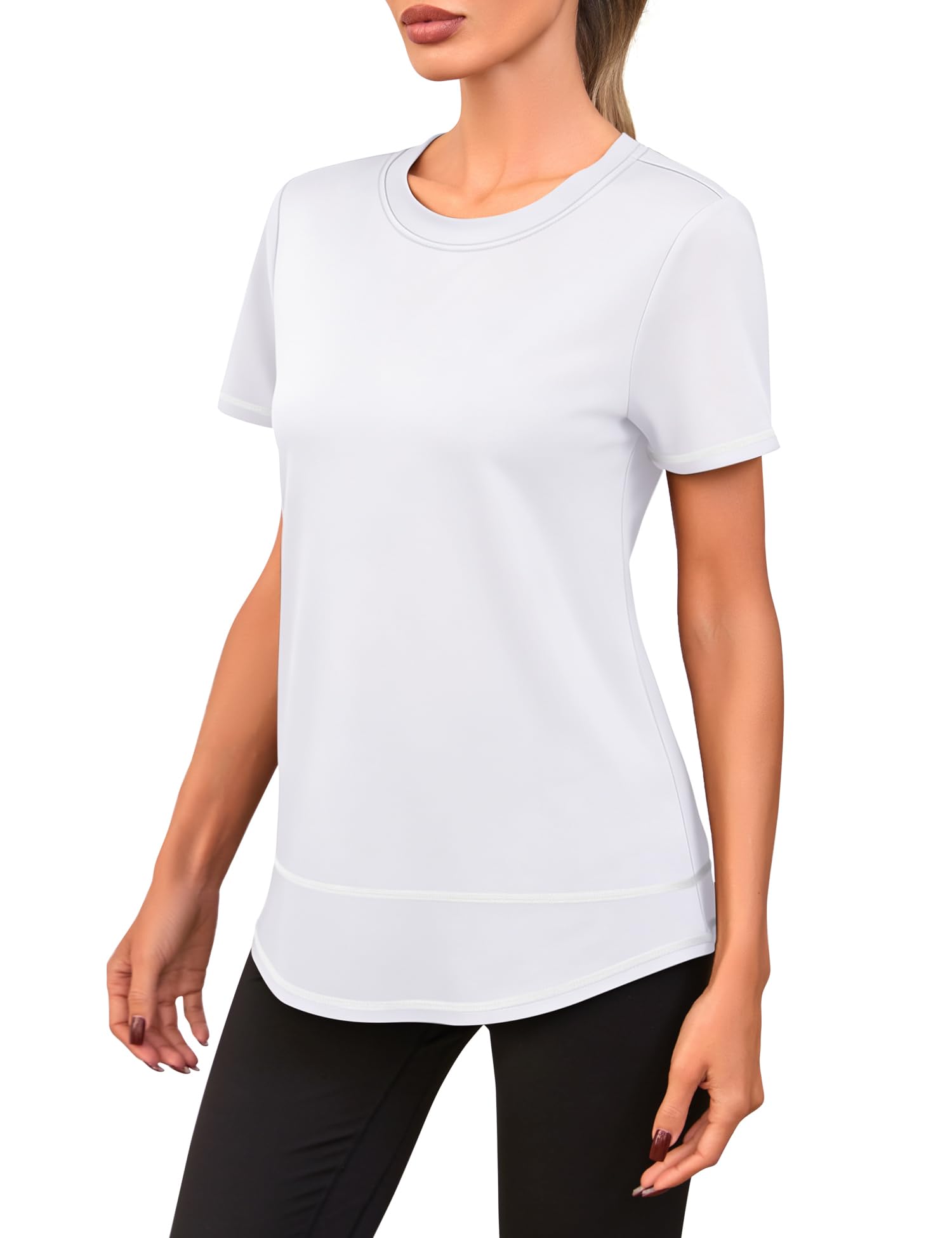 Women's Short-Sleeved Gym T-Shirt for Yoga Running Fitness - 4