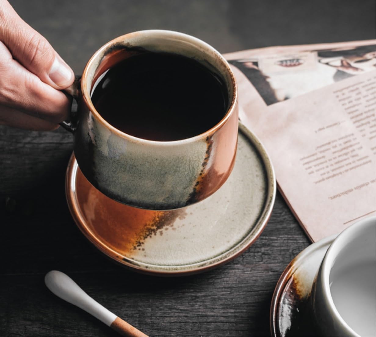 Tazas de Té Tazas Desayuno Tazas De Café De Cerámica Retro Personalizadas, Tazas para Beber Hechas A Mano para El Hogar con Platos, Tazas De Té De La Tarde Tazas Tazas de Cafe