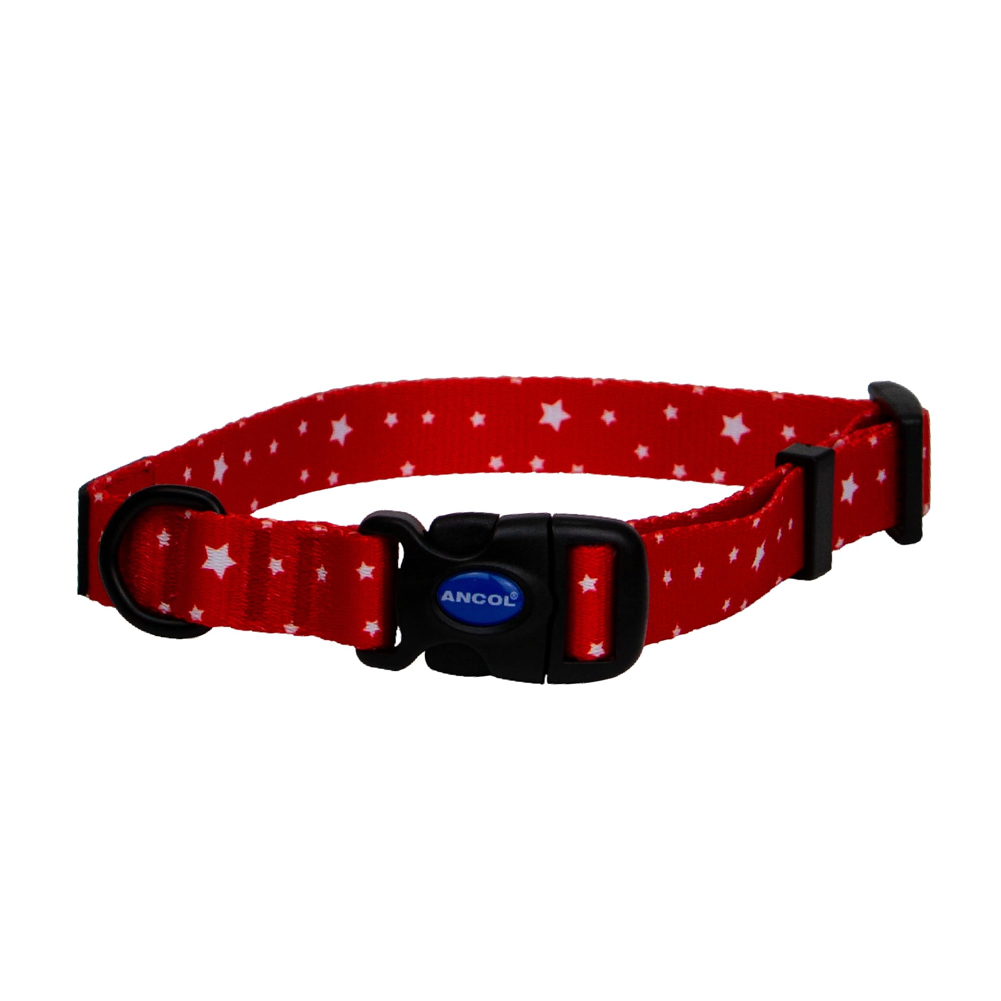 Ancol Star Patterned Round Dog Collar Secure Fit Soft Comfortable Stylish Pet Puppy Leash Medium