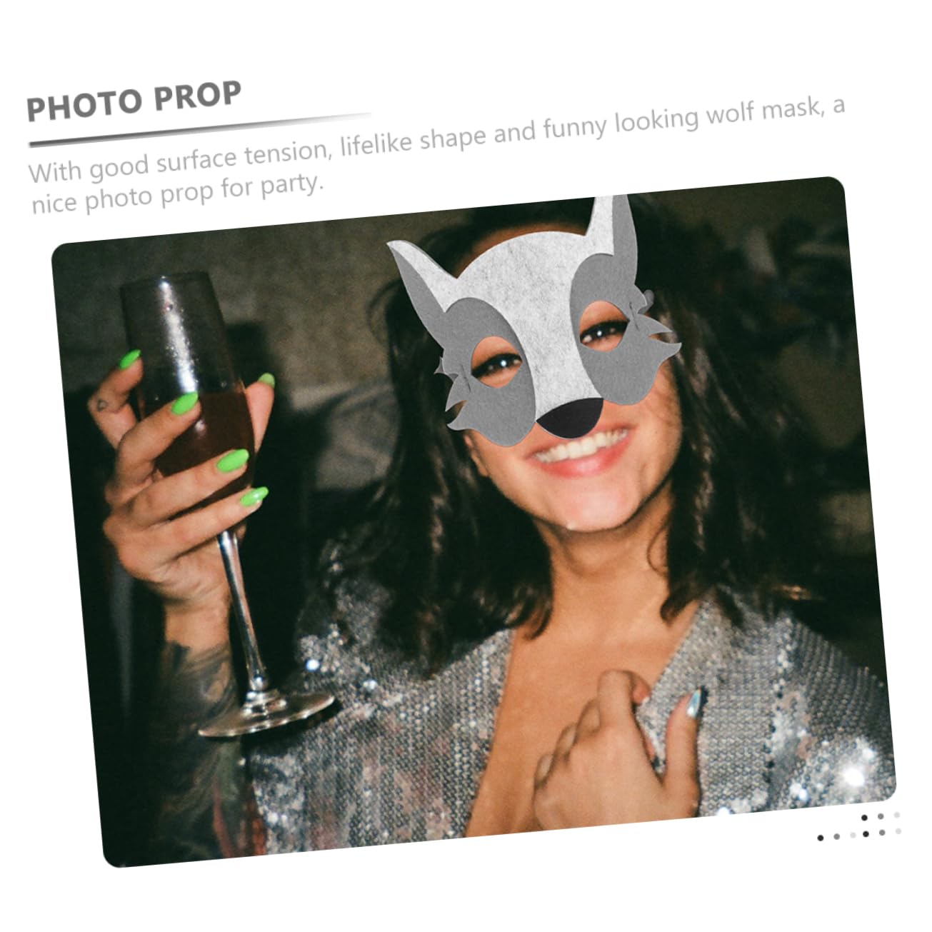 GLSTOY Halloween Party Carnival Wolf Felt Half Face Animal Cosplay Prop Suit for Boys and