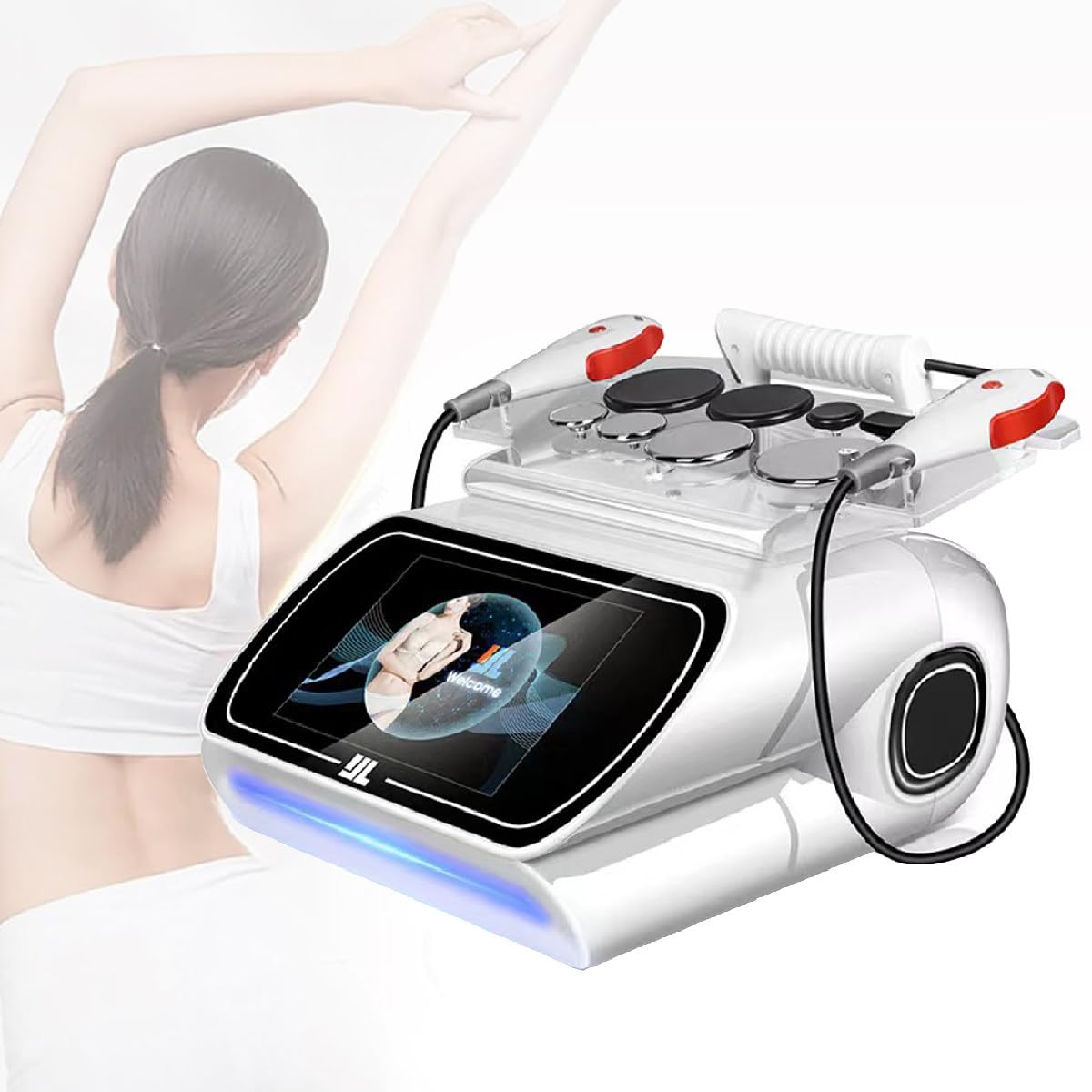 GAYAYAS Portable Tecar Therapy Device, 448k Deep Care Tecar Therapy Diathermy Machine, Body Shaping Instrument Fat Removal Device Pain Relief Skin Tightening