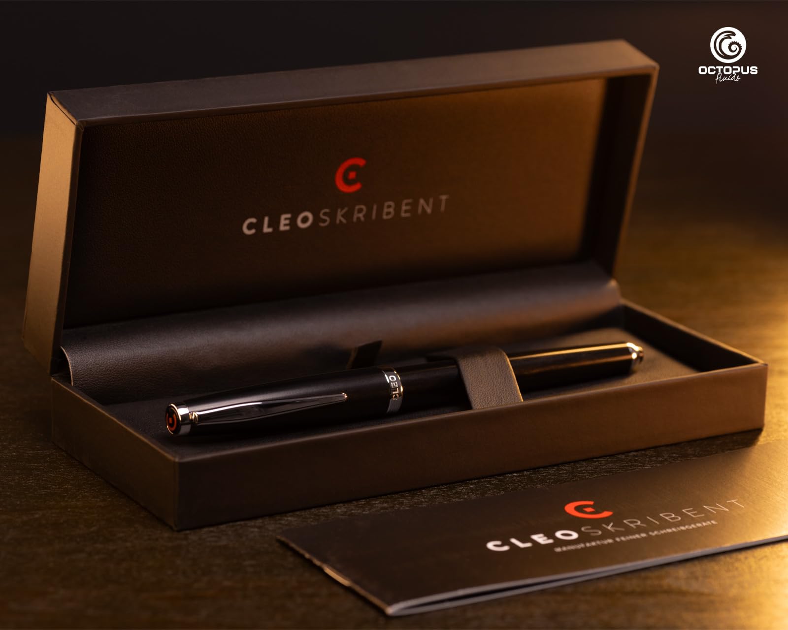 Cleo Skribent Colour zestaw piór wiecznych, kolor czarny, 30 ml atramentu burgundowego