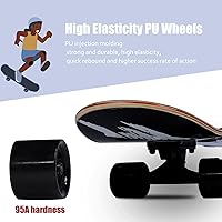 Vista 3 de LOL-FUN Longboards de 31 pulgadas para principiantes y adolescentes, madera de arce de 7 capas, cubierta cóncava de doble patada, patinetas