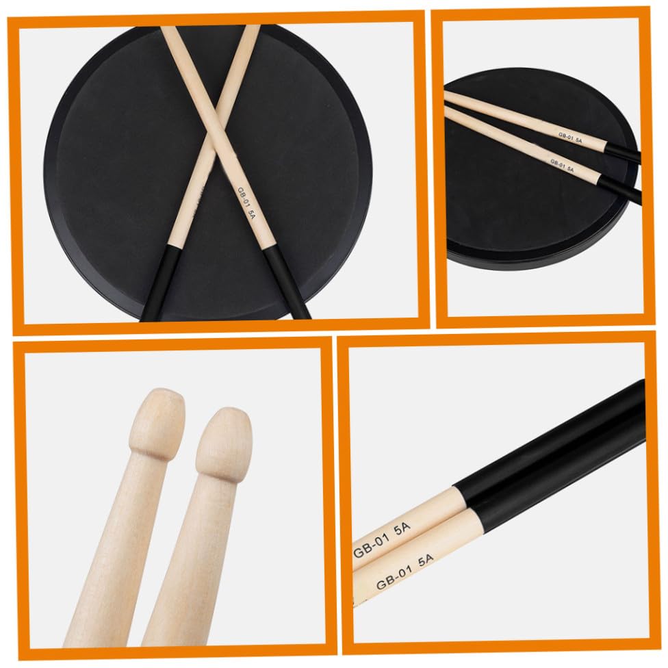 3 pares de baquetas de madera antideslizantes para batería miniatura 3