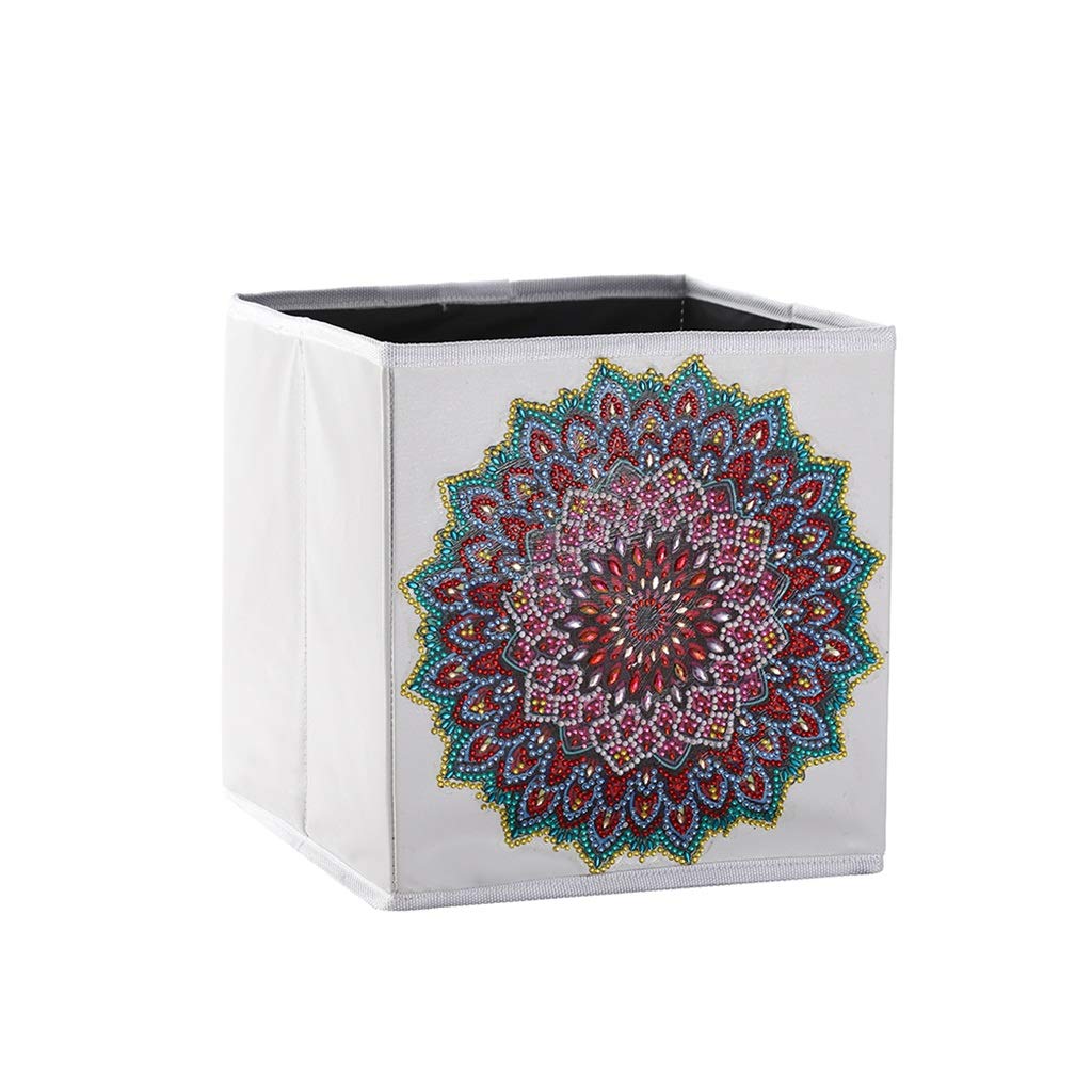 LEKUKYFlower Diamond Art Painting Storage Boxes Storage Case Foldable Storage Bag DIY Cross Stitch Embroidery Diamond Art Folding Storage Bins Drawer Number Kit for Home