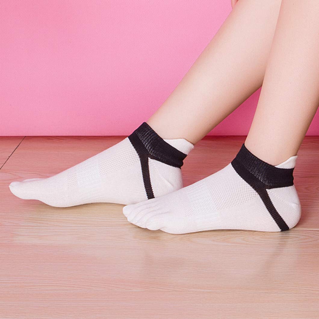 HONOW Women's Low Cut Toe Socks Ankle Cotton Running Socks(Pack of 5/6): Color 29 (Ankle Length)