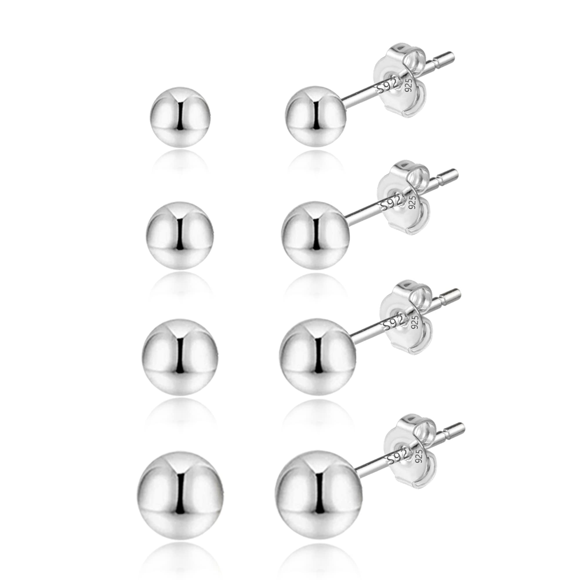 ALEXCRAFT SPUNKYCHARMS Pendientes lindos Pendientes de bola redonda Pendientes hipoalergénicos para mujeres y niñas