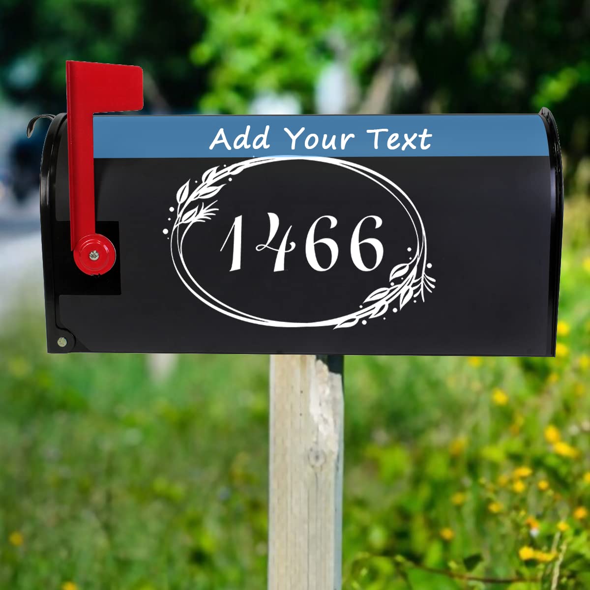 ALALAL Custom Magnetic Mailbox Covers Personalized Mailbox Wraps Post Letter Box Cover Standard Size for Garden Yard Outdoor Decor - 21" X 18" (Black)