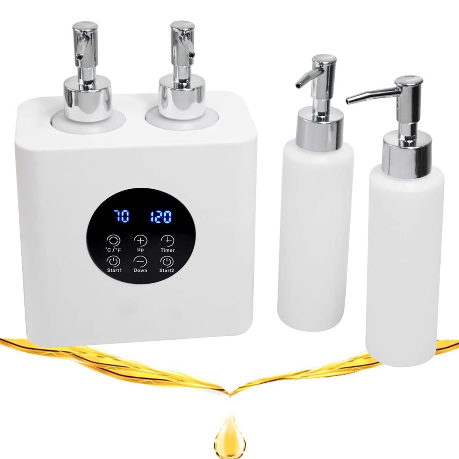 Riscaldatore elettrico per olio da massaggio, scalda-lozione portatile con bottiglie di olio per spa, salone e uso domestico