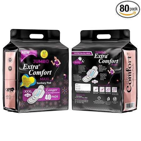 Extra Sure Sanitary Pads for Women with Wings | Dry-net Soft & Comfortable Sanitary Napkins for Day & Night Protection - XXXL (combo pack of 2) (80 pads + 20 Pantyliner)) Sanitary Pad (Pack of 100)