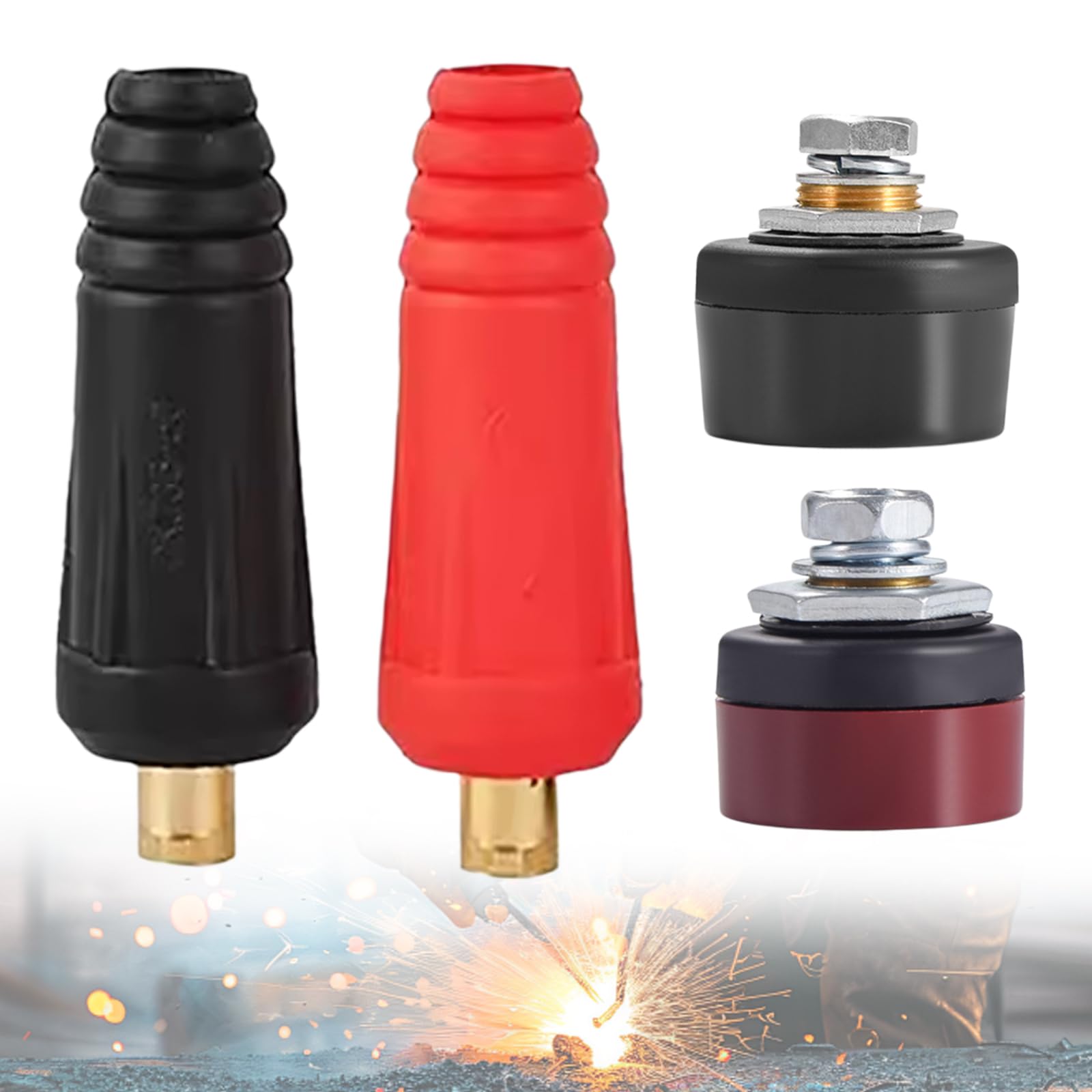 Juego de conectores de panel de cable de soldadura para máquina de soldadura eléctrica | Compatible con máquinas de soldadura modelo 100-250 para conexiones fiables