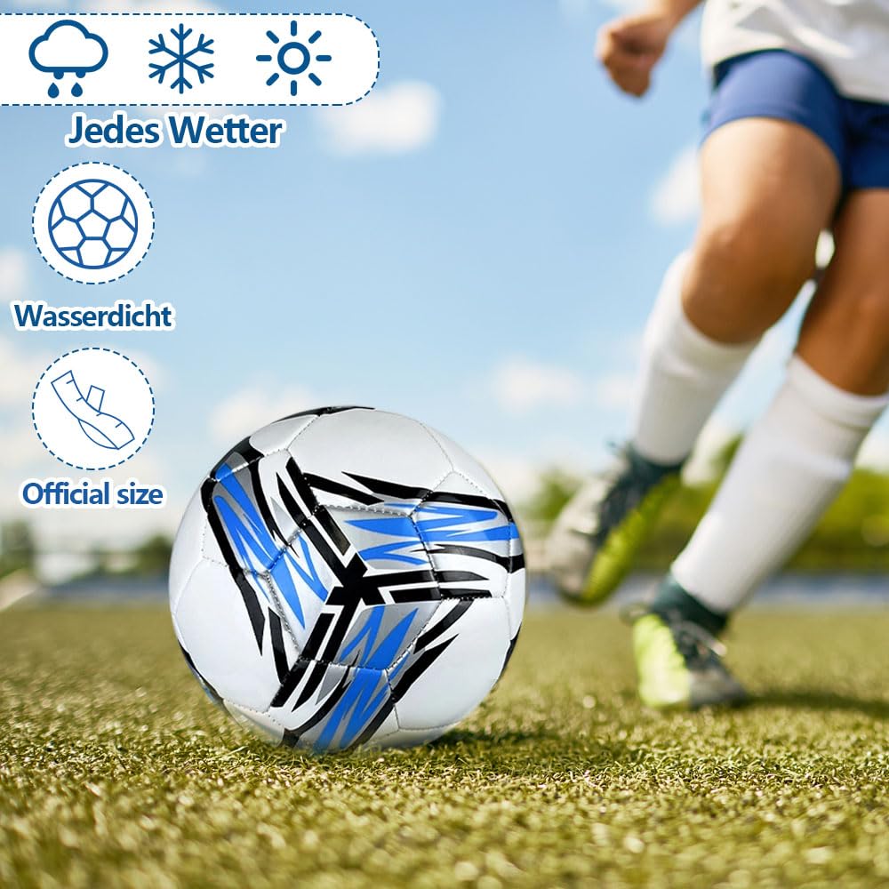 Ballon De Football Taille 4 - PVC Renforcé, Pompe Et Sac Inclus, Entraînement Enfant Et Adulte
