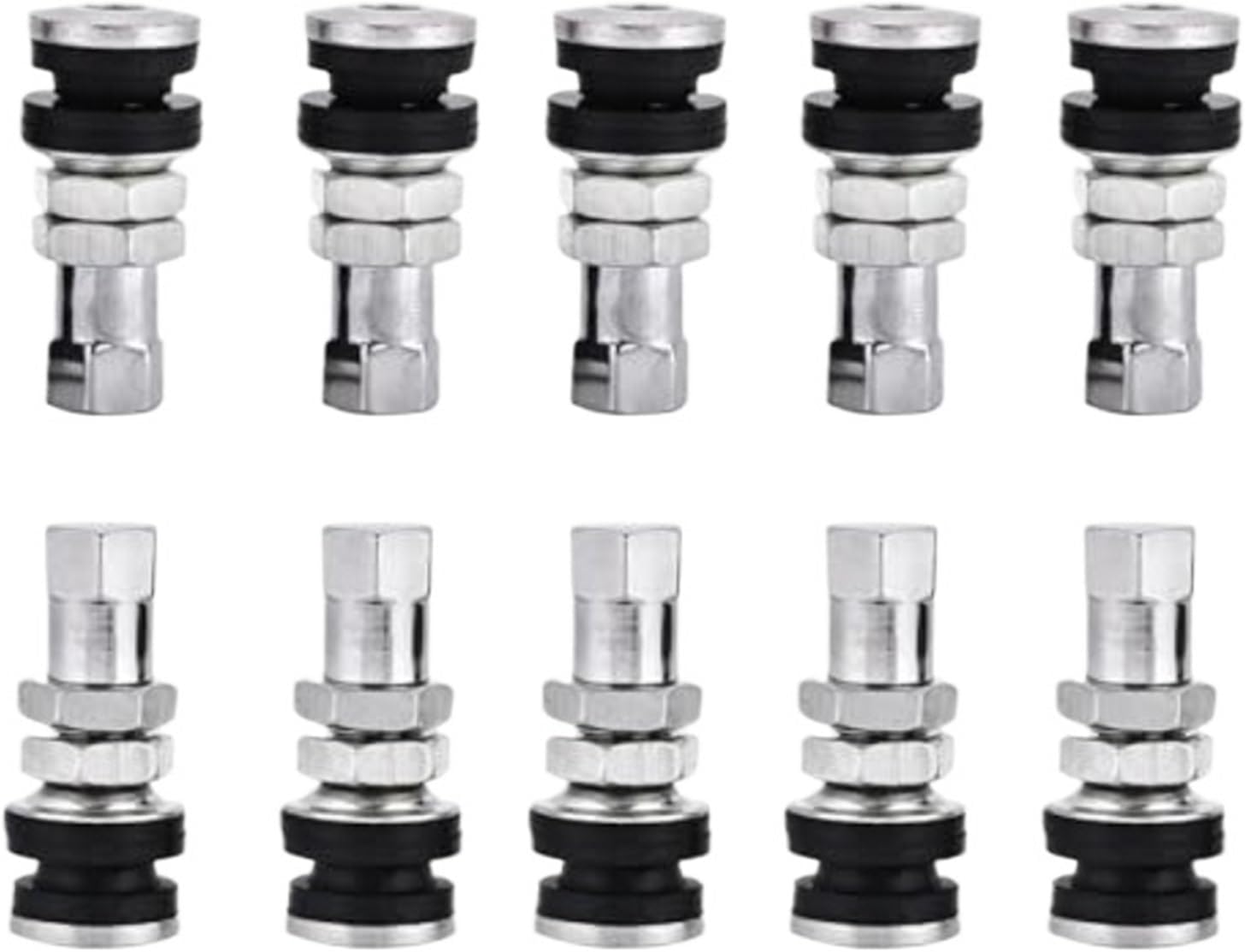 Metal Valve Stems 10pcs Car Tire Valve Short Stems Stem with Rubber Gasket for Lawn Mowers Go-Karts Boat Trailers Motorcycles for Tires