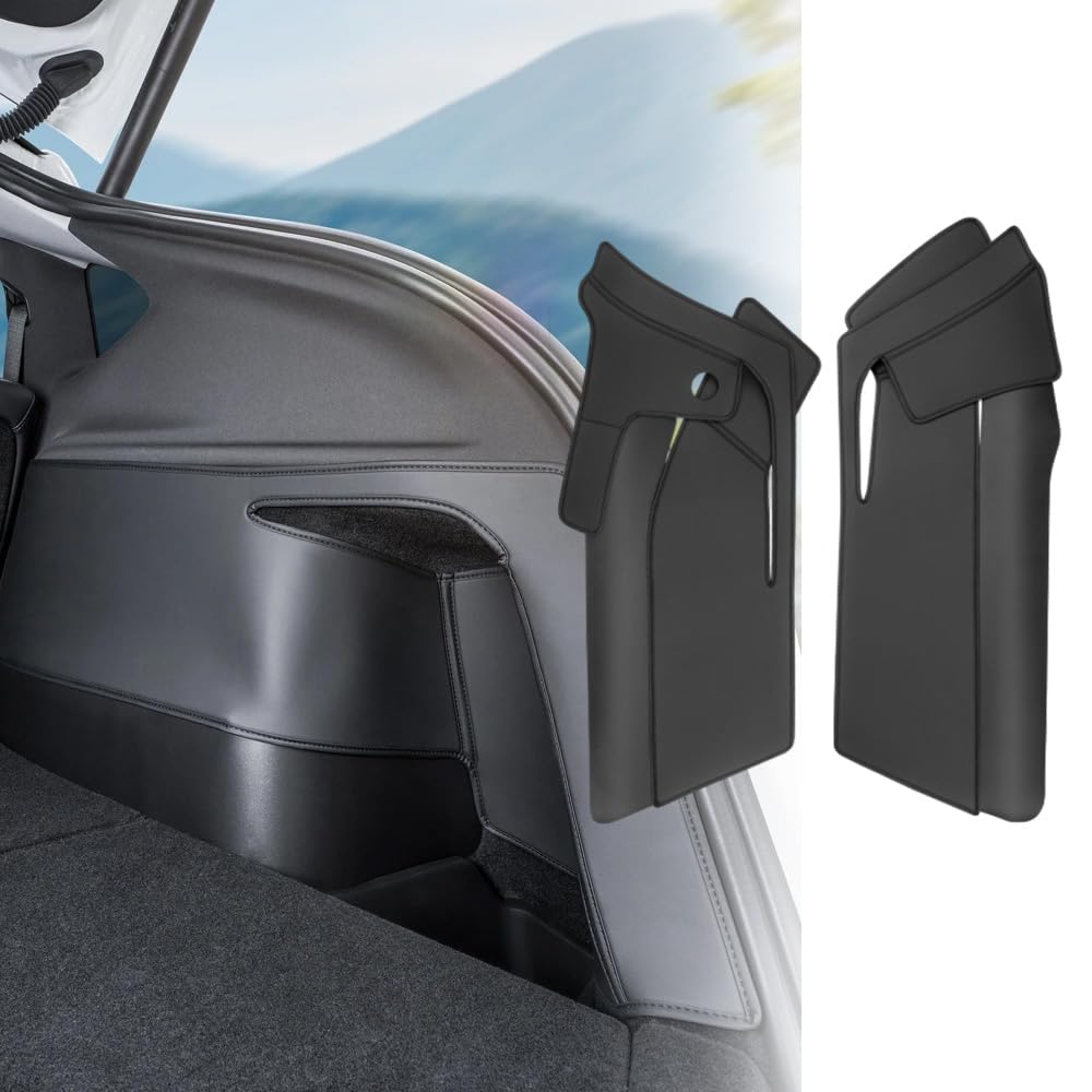 Riloer Protection latérale de coffre arrière en cuir synthétique noir compatible avec Tesla Model Y Juniper 2025-2026