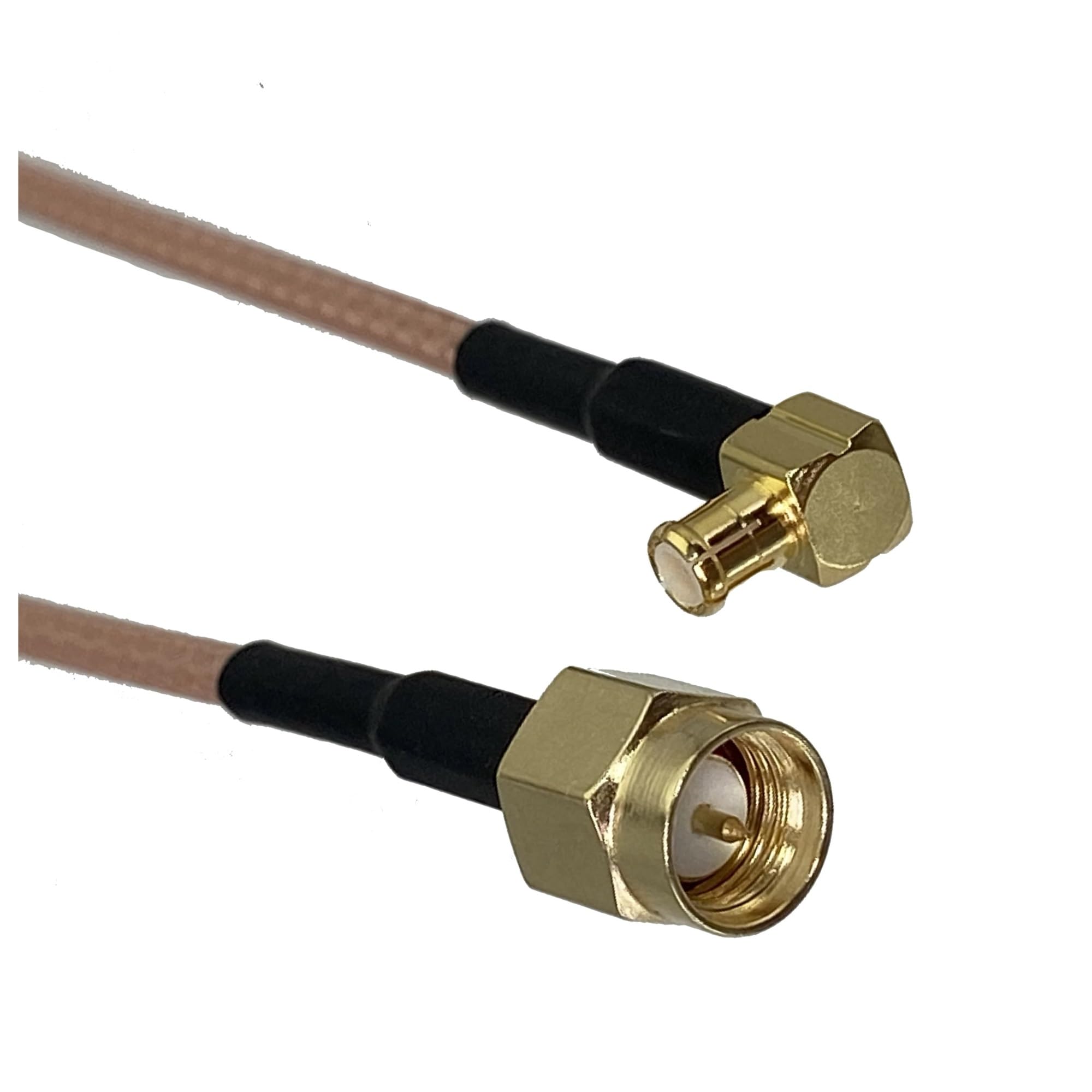 Câble RG316 SMA mâle vers MCX mâle 90 degrés de 1m pour liaison antenne RF