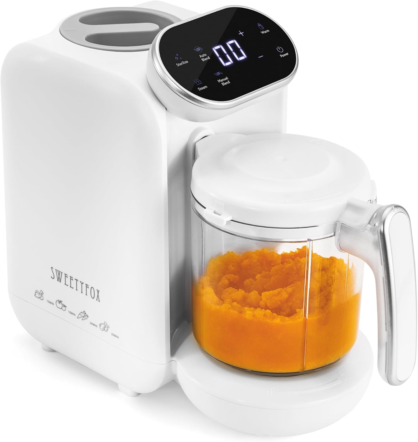 Sweety Fox Babycook - Robot Cocina Bebe - 7 Funciones - Vapor, Mezclador, Pulso, Autolimpieza, Esteriliza, Calienta, Descongela - Procesador de Alimentos Bebe