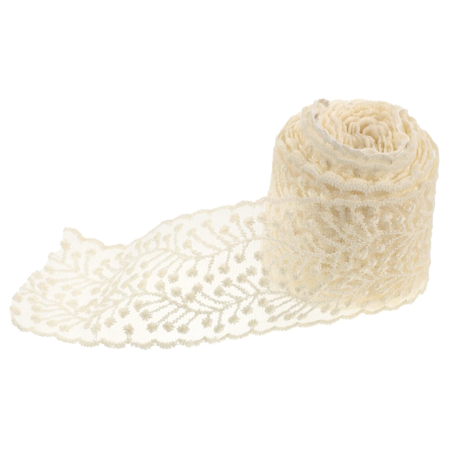 Operitacx 3rollos Encaje De Lazo Diy Para Manualidades y Accesorios De Cabello Metros De Ribete De Encaje Para Decoración De Ropa y Diademas Material Para Bonitos Adornos Estilo