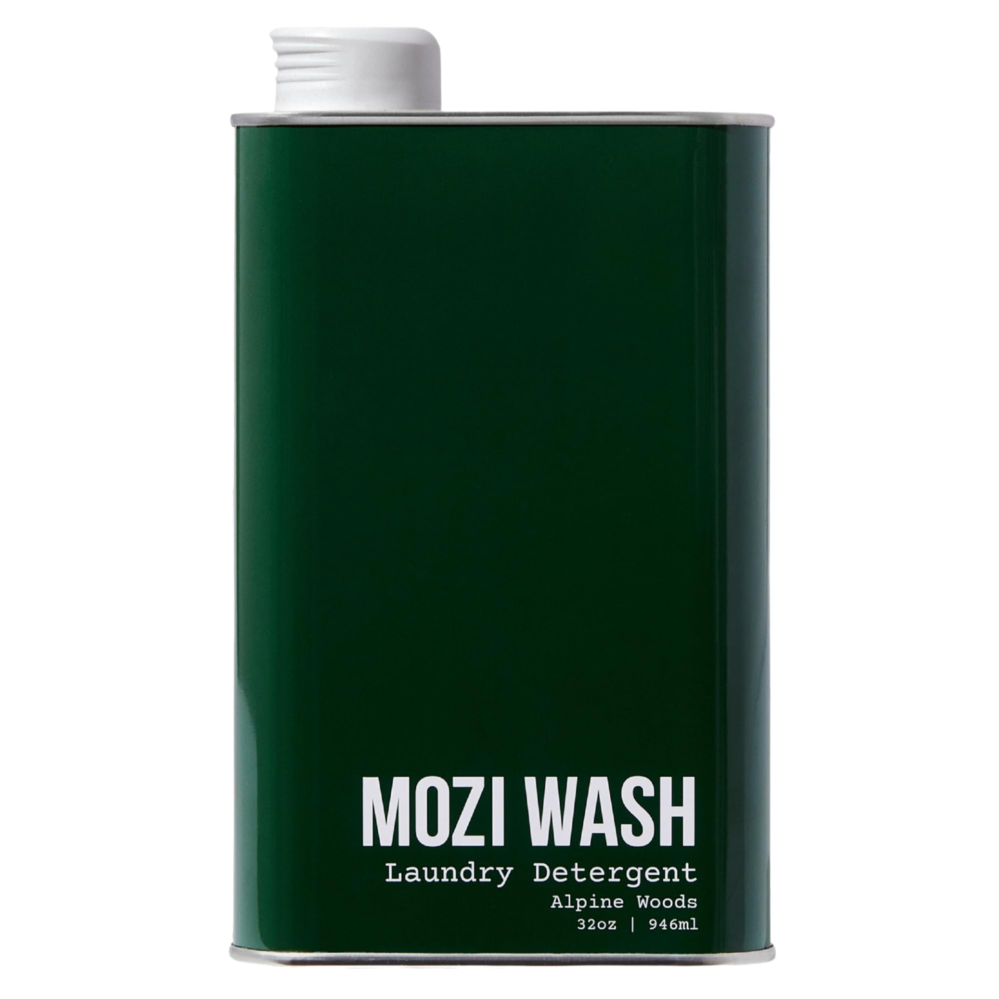 MOZI WASH Laundry Detergent Liquid, Alpine Woods, 50+ Loads, Concentrated, Plant Based, Cruelty & Dye Free, Phosphate & Paraben Free, Earth Friendly, Long Lasting Fresh Scent, 32 oz Recyclable Bottle