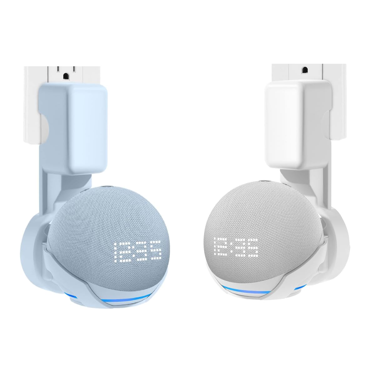 ZORBES® 2PCS Echo Dot Wall Mount Alexa Stand with Cable Management for 4th/5th Generation – Alexa Holder Accessories (Only Holder) White and Blue ZORBES® 2PCS Echo Dot Wall Mount Alexa Stand with Cable Management for 4th/5th Generation – Alexa Holder Accessories (Only Holder) White and Blue