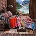 LAMEJOR Quilt Set Queen Size Boho 3-Piece Bedspread Coverlet Set Lightweight Mandala Pattern Reversible Microfiber Multicolor