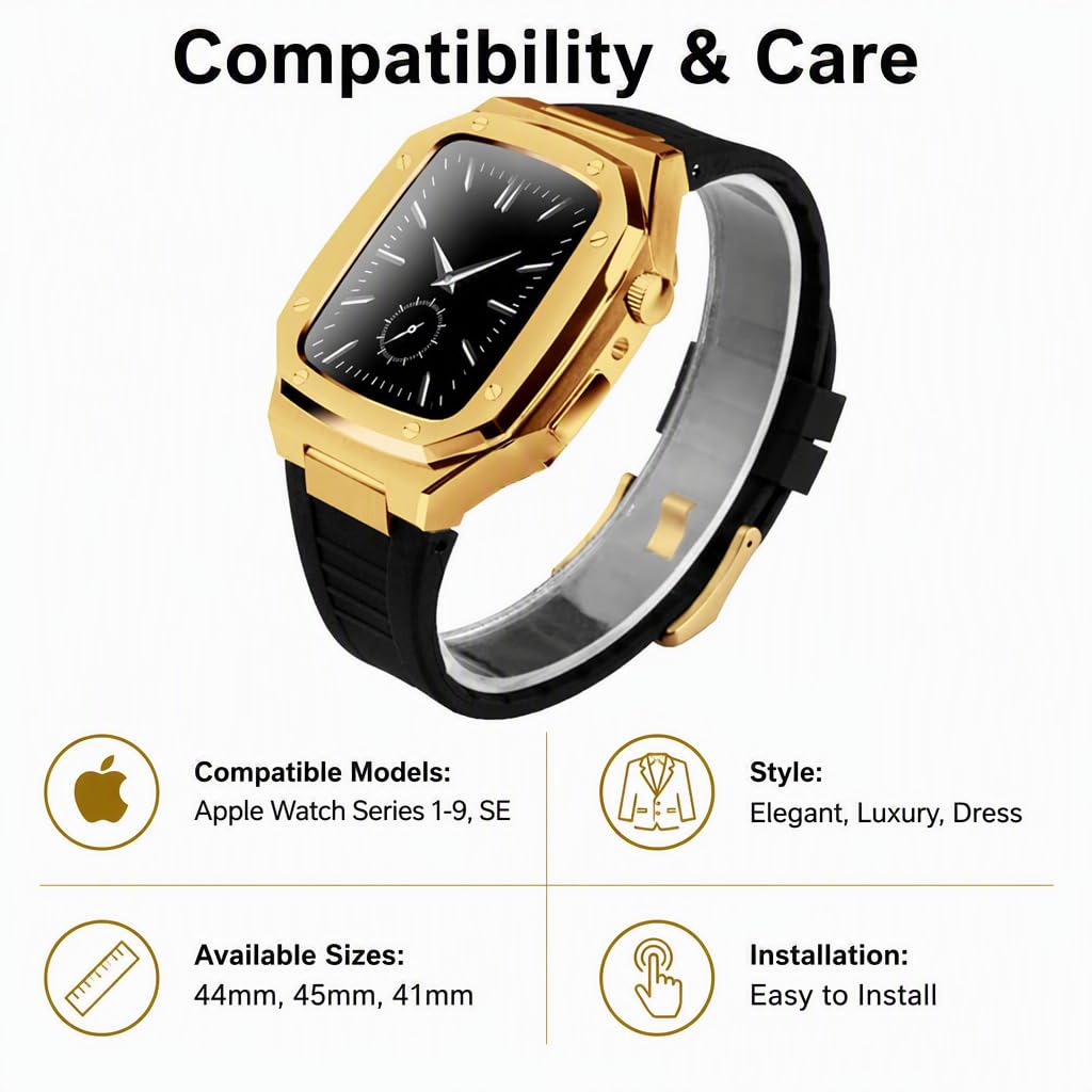 Cinturino in Metallo per Orologio da 44 mm, Cinturino in Acciaio Inossidabile Compatibile con Apple Watch Serie 9 8 7 6 5 4 3 2 1, Bracciale di Ricambio per 38 mm 40 mm (41MM)