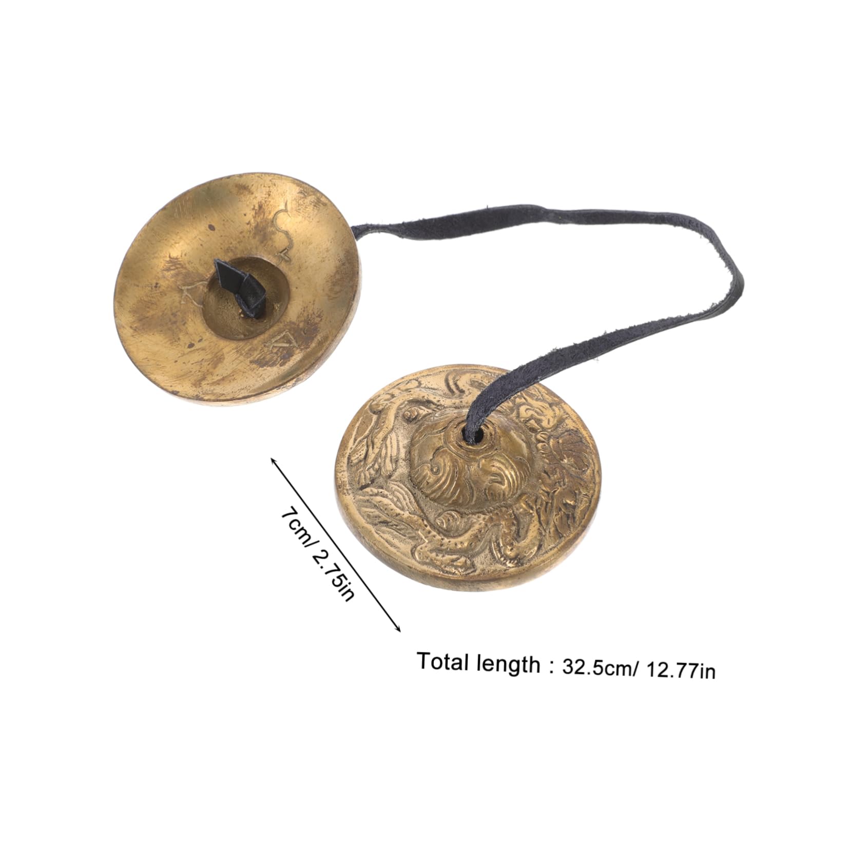 Toddmomy Brass Bells for Meditation Tingsha Bells Decorative Finger Cymbals Percussion Instruments