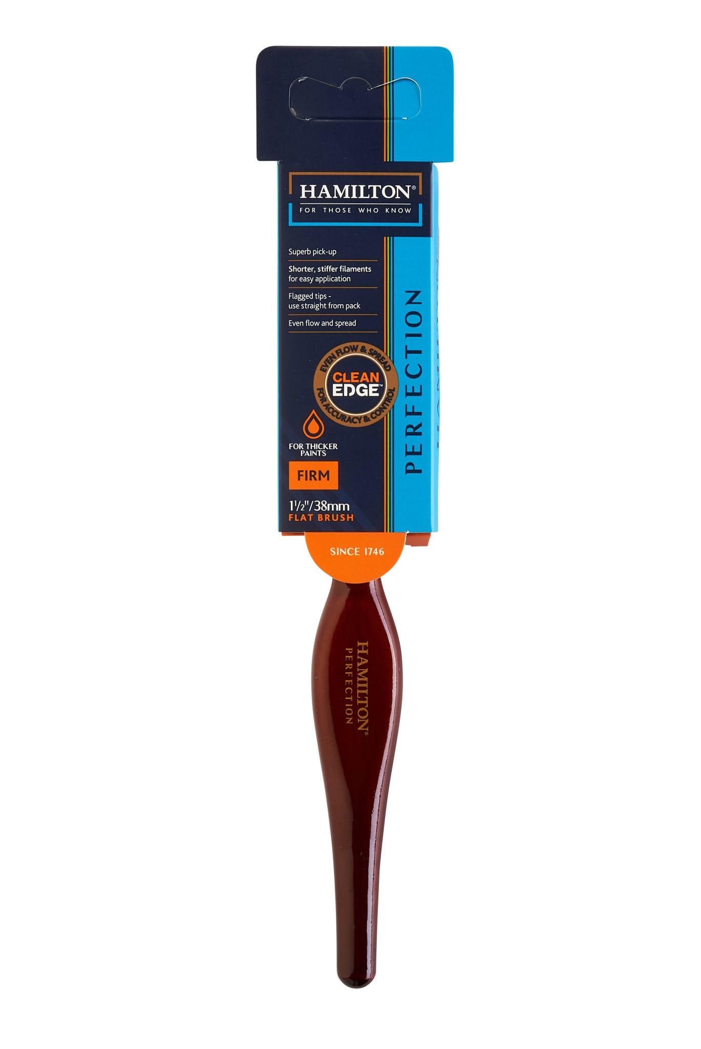 1.5" Hamilton Perfection Clean Edge Firm Synthetic Flat Paint Brush