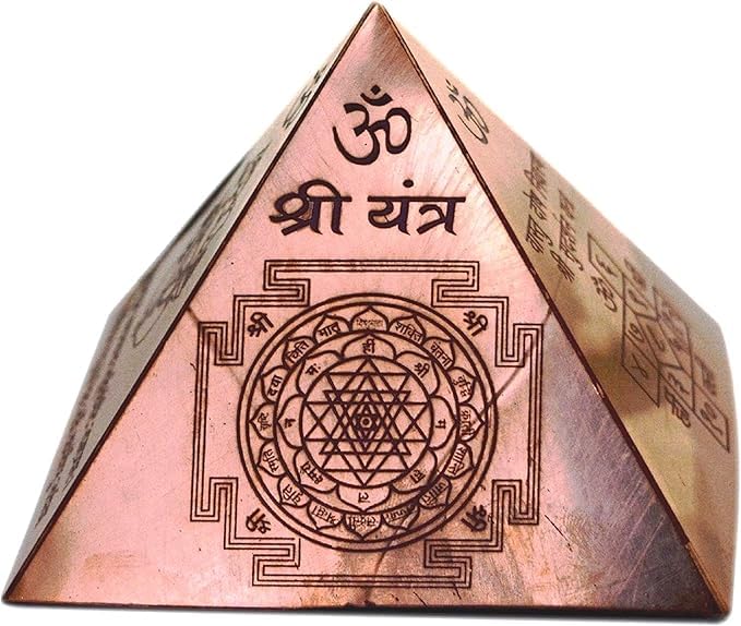 Energize Copper Pyramid Vastu Dosh Nivaran with Syllable Mantra,Shri Kuber Mantra with Ganesha Yantra Home Decor -Puja Item -Diwali Gift