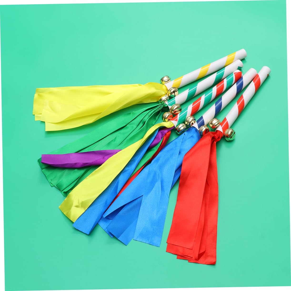 KESYOO Handrail Flower Utensils Cheerleading Pom Poms Kit 5pcs Dance Ribbons for School Sports Parties Random Color