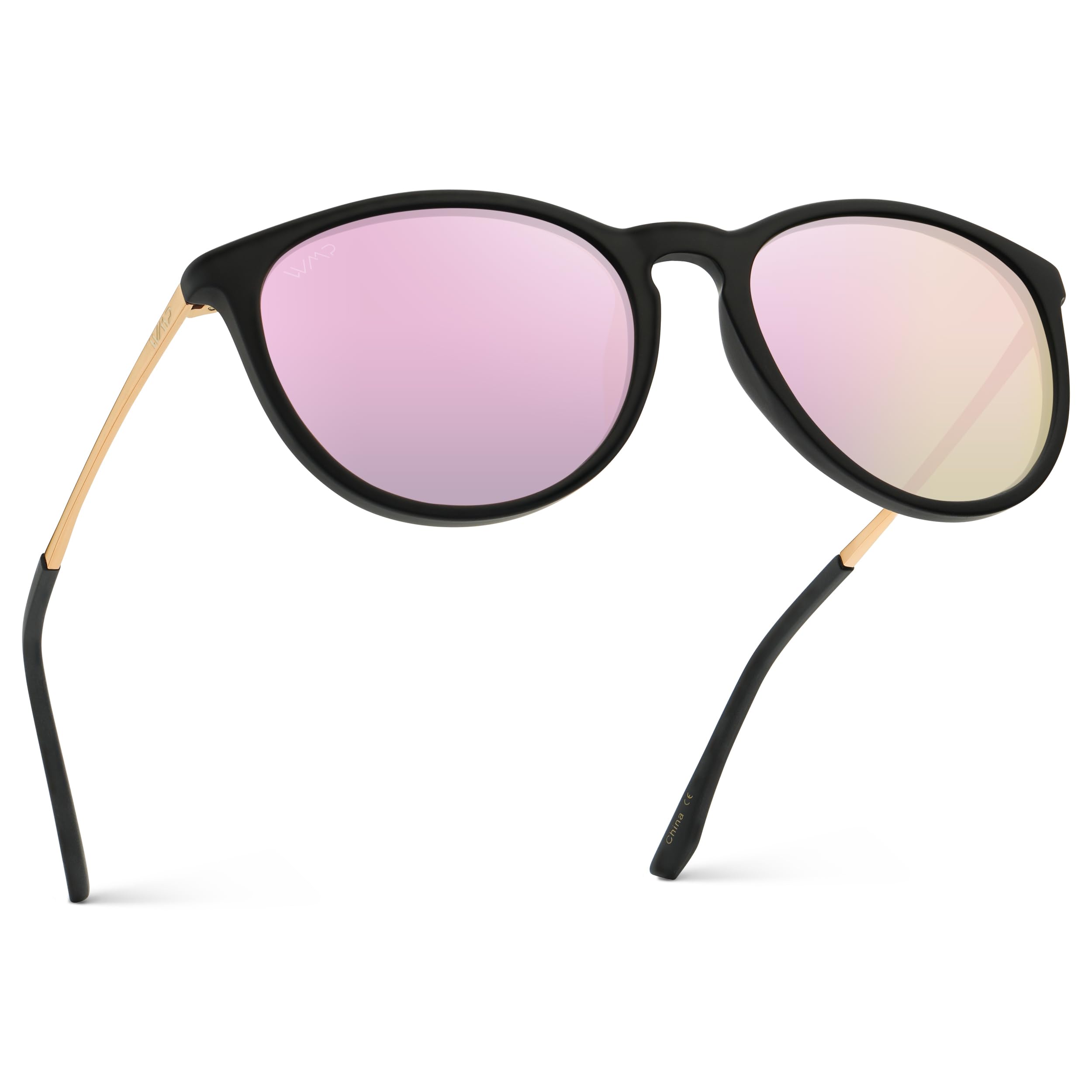 WearMe Pro - Round Retro Polarized Lens Classic Sunglasses for Women